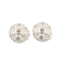 Серебро 925 шарики из стерлингового серебра, цветок, серебряные, 6.2x1.7 мм, отверстие : 1 мм, Около 40 шт / 10 г