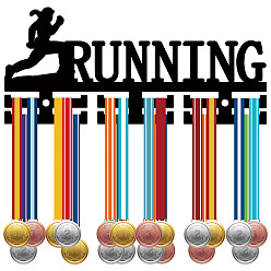 Sports Акриловый держатель медали, вешалка для медалей, с опорными штифтами, рамка держателя медали, хоккей, спортивный, 130x290x10 мм, отверстие : 8 мм