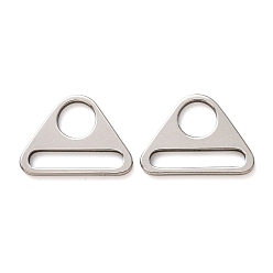 Stainless Steel Color 304 Stainless Steel Adjuster Triangle with Bar Swivel Clips, D Ring Buckles, Stainless Steel Color, 22x30x2.5mm, Hole: 10mm & 5x25mm