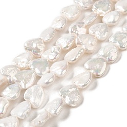 Папайя Оранжевый Природные Кеши жемчуг пряди, барочный жемчуг, культивированный пресноводный жемчуг, сердце, класс 5, papayawhip, 12~15x11.5~13x4~6.5 мм, отверстие : 0.5 мм, около 33~34 шт / нитка, 14.76~14.96 дюйм (37.5~38 см)