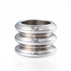 Нержавеющая Сталь Цвет Устойчивые к потускнению 201 европейские бусины из нержавеющей стали, колонка, бусины с большим отверстием, цвет нержавеющей стали, 6x6 мм, отверстие : 4 мм