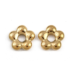 Настоящее золото 18K 304 прелести нержавеющей стали, ионное покрытие (ip), цветочный шарм, реальный 18 k позолоченный, 13x13.5x3 мм, отверстие : 3.8 мм