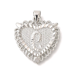 Letter C Стойки обшивки латунные подвески, без кадмия и без свинца, сердце с подвесками в виде буквы az, буква С, 24x22x3 мм, отверстие : 5x3.5 мм