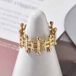 Золотой 304 открытая манжета из нержавеющей стали для женщин, золотые, золотые, 11.5 мм, внутренний диаметр: регулируемый