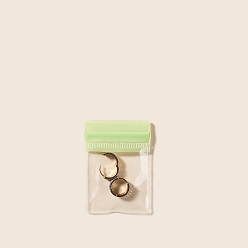 Бледно-Зеленый Прозрачные ПВХ-пакеты для ювелирных изделий с застежкой-молнией, водонепроницаемые самозапечатывающиеся пакеты, прямоугольные, бледно-зеленый, 7x5 см