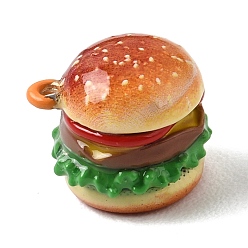 Hamburger Подвески из эмали и сплава, пищевые чары, гамбургерные прелести, 14.5x14x13 мм, отверстие : 1.4 мм