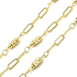 Настоящее золото 18K Латунь Figaro цепи, колонка, пайки, с катушкой, реальный 18 k позолоченный, 13.5x3 мм
