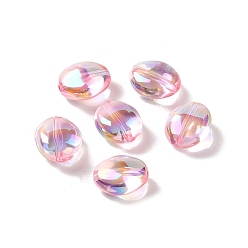 Pearl Pink Acrylic Beads, Imitation Baroque Pearl Style, Oval, Pearl Pink, 12x10.5x6.5mm, Hole: 1.3mm