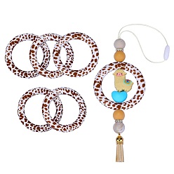 (52) Непрозрачная лаванда 5 шт. кольцо из экологически чистого пищевого силикона фокусные бусины, красочный, 65x9.5 мм, отверстие : 3 мм, внутренний диаметр: 44 мм