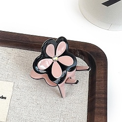 Pink Заколки для волос с когтями из ацетата целлюлозы (смола), цветок, розовые, 30x28 мм