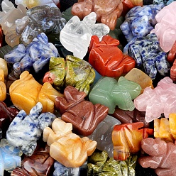 Смешанные камни Резные фигурки белок из натуральных и синтетических драгоценных камней, для украшения рабочего стола домашнего офиса, 15~20x26~28 мм