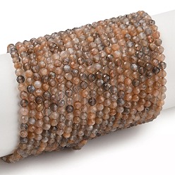 Multi-Moonstone Нити из натуральных бусин из нескольких лунных камней, граненые, круглые, 3 мм, отверстие : 0.7 мм, около 120~130 шт / нитка, 15.35~15.59 дюйм (39~39.6 см)