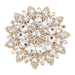 Золотой Стеклянные стразы с железными аппликациями, аксессуары для цветочных украшений, золотые, 105x105x8 мм