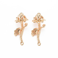 July Water Lily Латунные подвески с цветком для рождения, без никеля , реальный 18 k позолоченный, июльская водяная лилия, 23.5x9.5x9 мм, отверстие : 1 мм