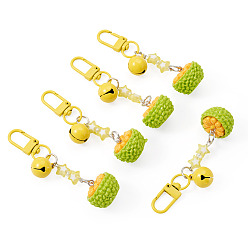 Other Fruits 5шт. непрозрачные смоляные подвески в виде фруктов и звезд, с поворотной застежкой из сплава, джекфрута, 85.5 мм