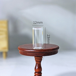 Прозрачный Стеклянная чашка миниатюрные украшения, аксессуары для кукольного домика в микроландшафтном саду, притворяясь опорными украшениями, колонка, прозрачные, 12x23 мм