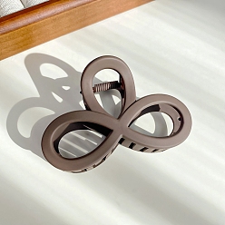 Кокосово-Коричневый Однотонные пластиковые заколки для волос с полым бантом и большими когтями, для женщин и девушек, густые волосы, кокосового коричневый, 55~60x84.5~88 мм