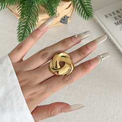 Twist 304 палец кольца из нержавеющей стали, золотые, твист, внутренний диаметр: регулируемый