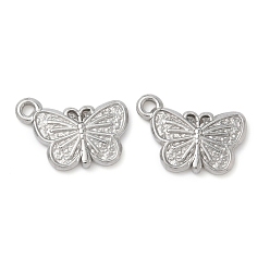 Нержавеющая Сталь Цвет 304 подвески из нержавеющей стали, очарование бабочки, анти-тускнение, цвет нержавеющей стали, 11.5x16x2 мм, отверстие : 1.2 мм