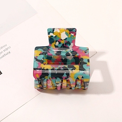 Бирюза Прямоугольные заколки-коготь из ацетата целлюлозы, аксессуары для волос для женщин и девочек, бирюзовые, 50x50 мм