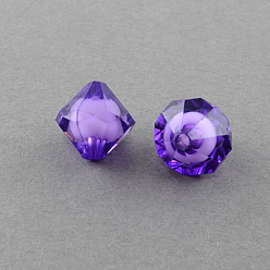 Индиго Прозрачные акриловые бусины, бусина в бусине, двухконусные, индиговые, 18x18x18 мм, Отверстие : 3 мм , около 220 шт / 500 г