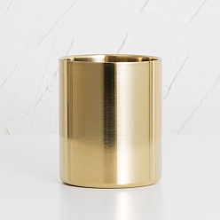 Golden Stainless Steel Candle Cups, Column, Golden, 8.2x9.9cm, Inner Diameter: 7.8cm
