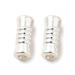 Argent Perles en alliage plaqué longue durée, sans cadmium et sans nickel et sans plomb, colonne à rainure, argenterie, 9.5x4mm, Trou: 1.6mm