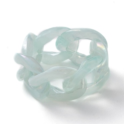 Blassem Türkis Transparente Acryl-Kettenfingerringe, blassem Türkis, Innendurchmesser: 19 mm