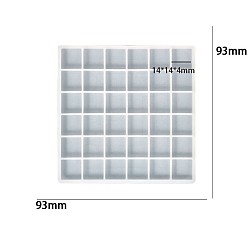 Квадрат Подвески квадратной формы, сделай сам, пищевая силиконовая форма, формы для литья смолы, для уф-смолы, изготовление изделий из эпоксидной смолы, квадратный, 93x93x5 мм