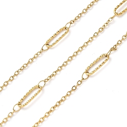 Настоящее золото 18K 304 овальные и тросовые цепи из нержавеющей стали, ионное покрытие (ip), пайки, с катушкой, реальный 18 k позолоченный, 12x4x1 мм, 10 м / рулон