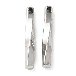 Нержавеющая Сталь Цвет 304 подвески из нержавеющей стали, крутящийся прямоугольный шарм, цвет нержавеющей стали, 40x5x5 мм, отверстие : 4x3 мм