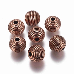 Red Copper CCB Plastic European Beads, Large Hole Beads, Round, Red Copper, 19x17.5mm, Hole: 4.5mm