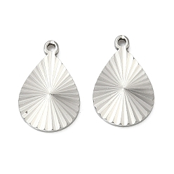 Teardrop 304 подвески из нержавеющей стали, с лучом, цвет нержавеющей стали, слеза, 17x11x1.5 мм, отверстие : 1.4 мм