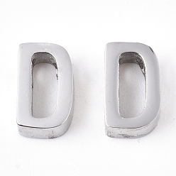 Letter D Anlaufgeschützt 201 Charms aus Edelstahl, Edelstahl Farbe, letter.d, 8x5x3 mm, Bohrung: 1.6 mm