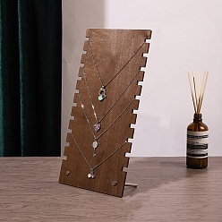 Верблюжий 10-подставки для демонстрации ювелирных изделий с подвесками и ожерельями L-образной формы из МДФ и железа с пазами, ожерелья держатель для органайзера ювелирных изделий, прямоугольные, платина, верблюжие, 15x7.3x28.5 см