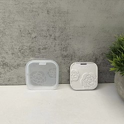 Квадрат DIY силиконовые формы кулон, формы для литья смолы, для уф-смолы, изготовление изделий из эпоксидной смолы, белые, квадратный, 61x61x11.5 мм, отверстие: 12.5x2 мм