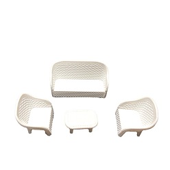 Белый Имитация белого дивана для микроландшафта кукольный домик аксессуары, притворяясь опорными украшениями, белые, 55x45x55 мм