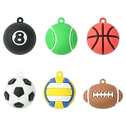 (52) Непрозрачная лаванда 12 шт. 6 стили подвески из непрозрачного пластика ПВХ, разнообразные, разноцветные, 27.5~32x27~37x24~30 мм, отверстие : 2.5~3 мм, 2 шт / стиль