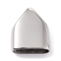 Нержавеющая Сталь Цвет Устойчивы к потускнению 304 наконечники шнура из нержавеющей стали, ручная полировка, Торцевые крышки, цвет нержавеющей стали, 20x17x7 мм, отверстие : 5.5x4.5 мм, внутренний диаметр: 15x5.5 мм