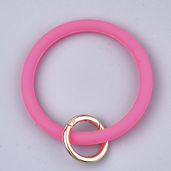 Камелия Силиконовые браслеты, с литыми пружинными кольцами, золотой свет, камелия, 115 мм