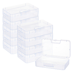 Прозрачный 10шт. прямоугольные пластиковые контейнеры для хранения бусин, прозрачные, 16x9x4 см