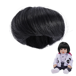 Черный Волосы пластиковой куклы, для поделок куклы игрушки кукольные плюшевые животные изготовление, чёрные, 65.5x50 мм