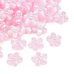 Pink Имитация жемчуга акриловые, цветок, розовые, 15.5x16.5x8 мм, отверстие : 1.8 мм, Около 617 шт / 500 г
