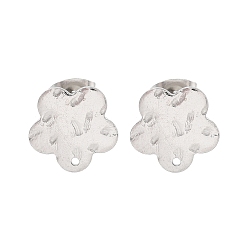 Цветок 304 находка серег из нержавеющей стали, цвет нержавеющей стали, цветок, 11.5x12 мм, отверстие : 1 мм, штифты : 0.5 мм