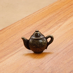 Античная Бронза Ручка ящика из цинкового сплава, с винтами, шкаф тянет ручки для ящика, аксессуары для дверных ручек, чайник, античная бронза, 49x36x25 мм