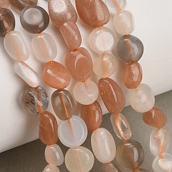 Multi-Moonstone Natural Multi-Moonstone Beads Strands, Nuggets, Tumbled Stone, 6~10.5x5.5~7.5x3~6mm, Hole: 0.8mm, about 50~54pcs/strand, 14.96''(38cm)