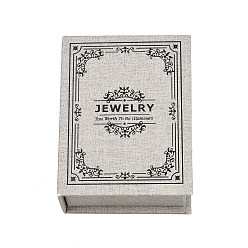 Серый Магнитные держатели для украшений из бумаги с цветочным принтом, футляры для хранения колец, серег, ожерелий, браслетов, с губкой внутри, прямоугольные, серые, 9.15x7.05x3.6 см