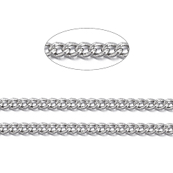 Платина Латунные витой цепочки, бордюрные цепи, несварные, с катушкой, без свинца, без никеля и без кадмия, платина, 2x1.5x1 мм, около 301.83 футов (92 м) / рулон