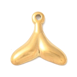 Настоящее золото 14K 304 прелести нержавеющей стали, ионное покрытие (ip), очарование рыбий хвост, реальный 14 k позолоченный, 11.5x11.5x1.5 мм, отверстие : 1 мм