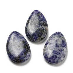 Blauer Fleck Jaspis Natürliche blaue Punktjaspisperlen, kein Loch/gebohrt, Träne, 37~38x25~25.5x7.5~8 mm